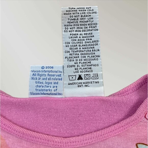 Vintage Dora the Explorer Shirt Nick Jr. Long Sleeve Pink Y2K 100% Cotton Size 6 - Picture 7 of 7